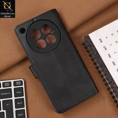 Infinix Zero 40 4G Cover - Black - Premium Leather Megantic Flip Book Covers With Card Holding Option