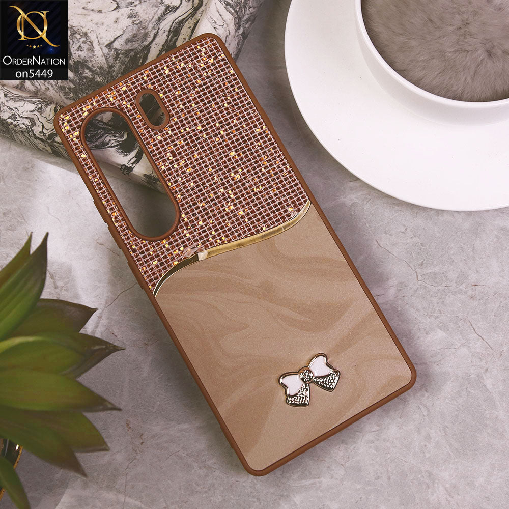 Tecno Camon 40 Pro  Cover - Brown - Shiny Glitter Bling Texture Soft Case