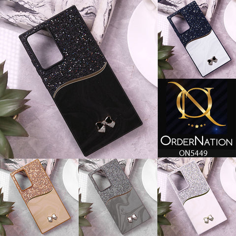 Samsung Galaxy Note 20 Ultra Cover - White - Shiny Glitter Bling Texture Soft Case