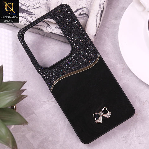 Infinix Hot 40 Pro Cover - Black - Shiny Glitter Bling Texture Soft Case