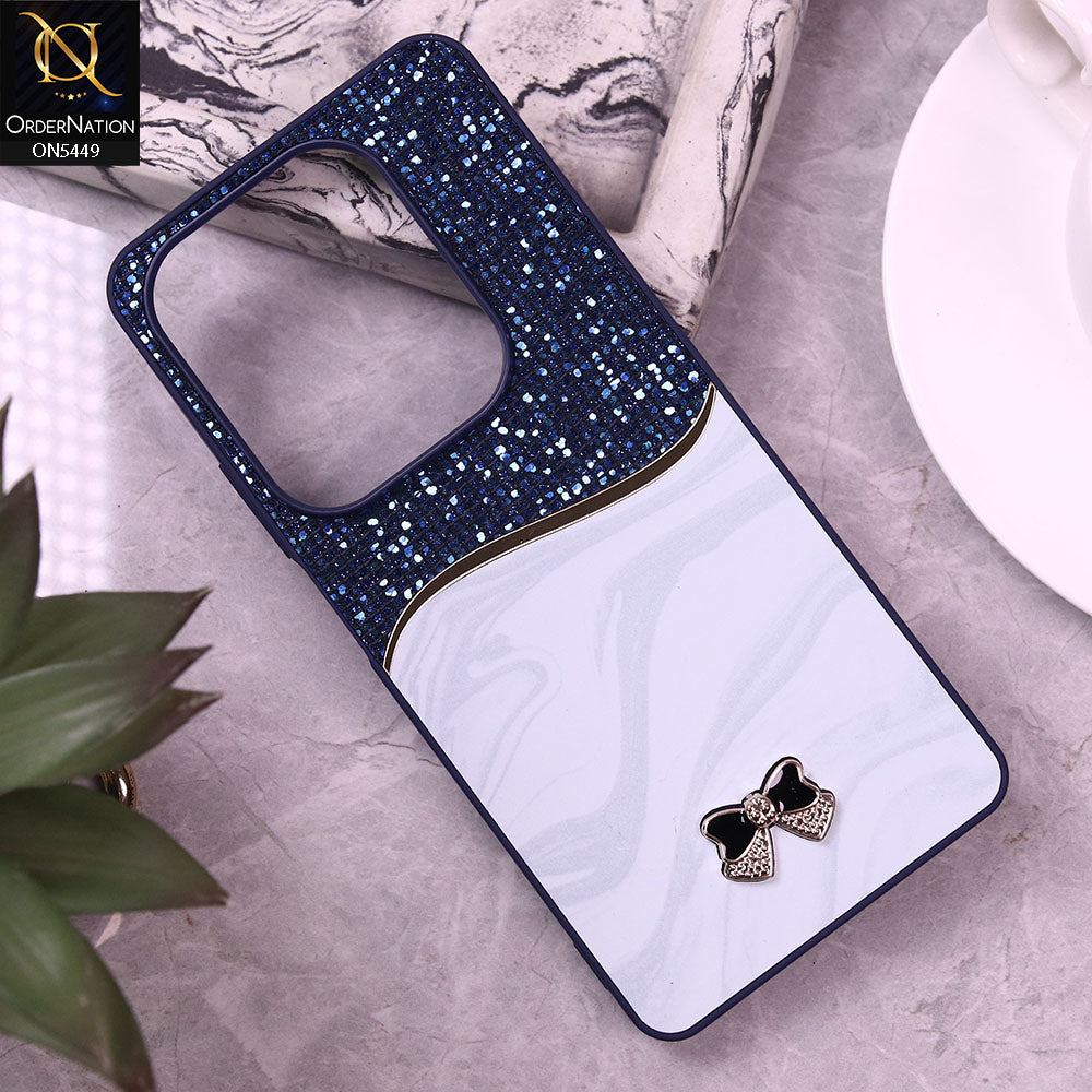 Infinix Hot 40 Pro Cover - Blue - Shiny Glitter Bling Texture Soft Case