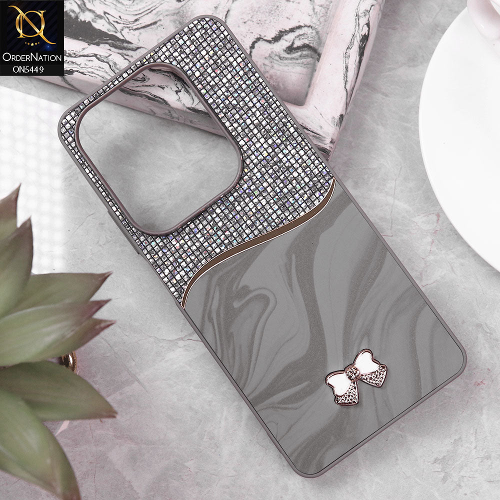 Infinix Hot 40 Pro Cover - Gray - Shiny Glitter Bling Texture Soft Case