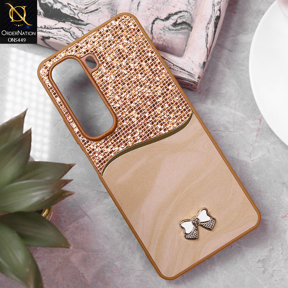Infinix Hot 50 4G Cover - Brown - Shiny Glitter Bling Texture Soft Case
