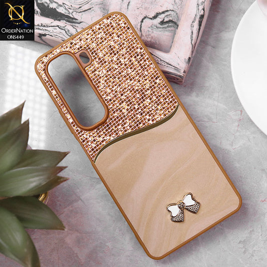 Infinix Hot 50 4G Cover - Brown - Shiny Glitter Bling Texture Soft Case