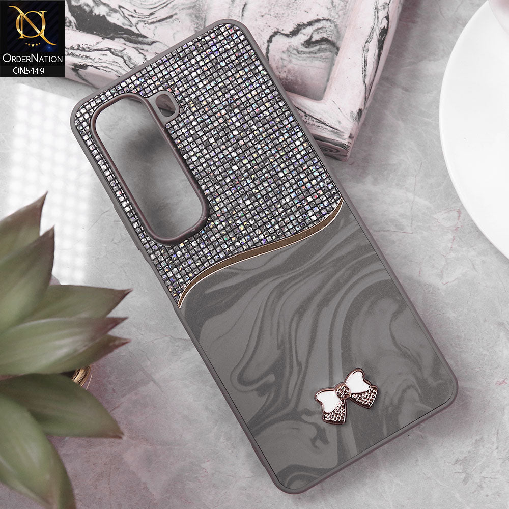 Infinix Hot 50 Pro Cover - Gray - Shiny Glitter Bling Texture Soft Case
