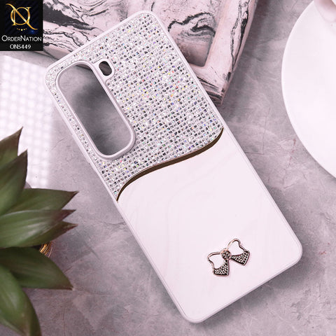 Infinix Hot 50 Pro Cover - White - Shiny Glitter Bling Texture Soft Case
