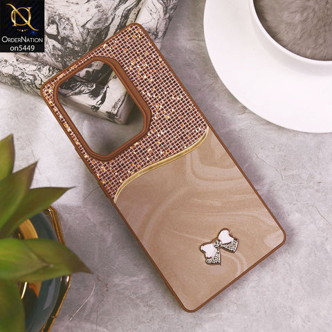 Infinix Note 50 4G  Cover - Brown - Shiny Glitter Bling Texture Soft Case