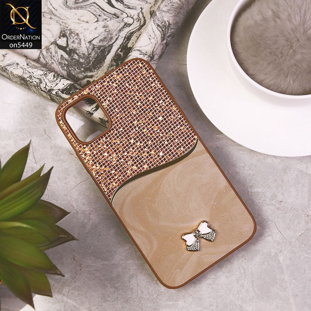 iPhone 11   Cover - Brown - Shiny Glitter Bling Texture Soft Case