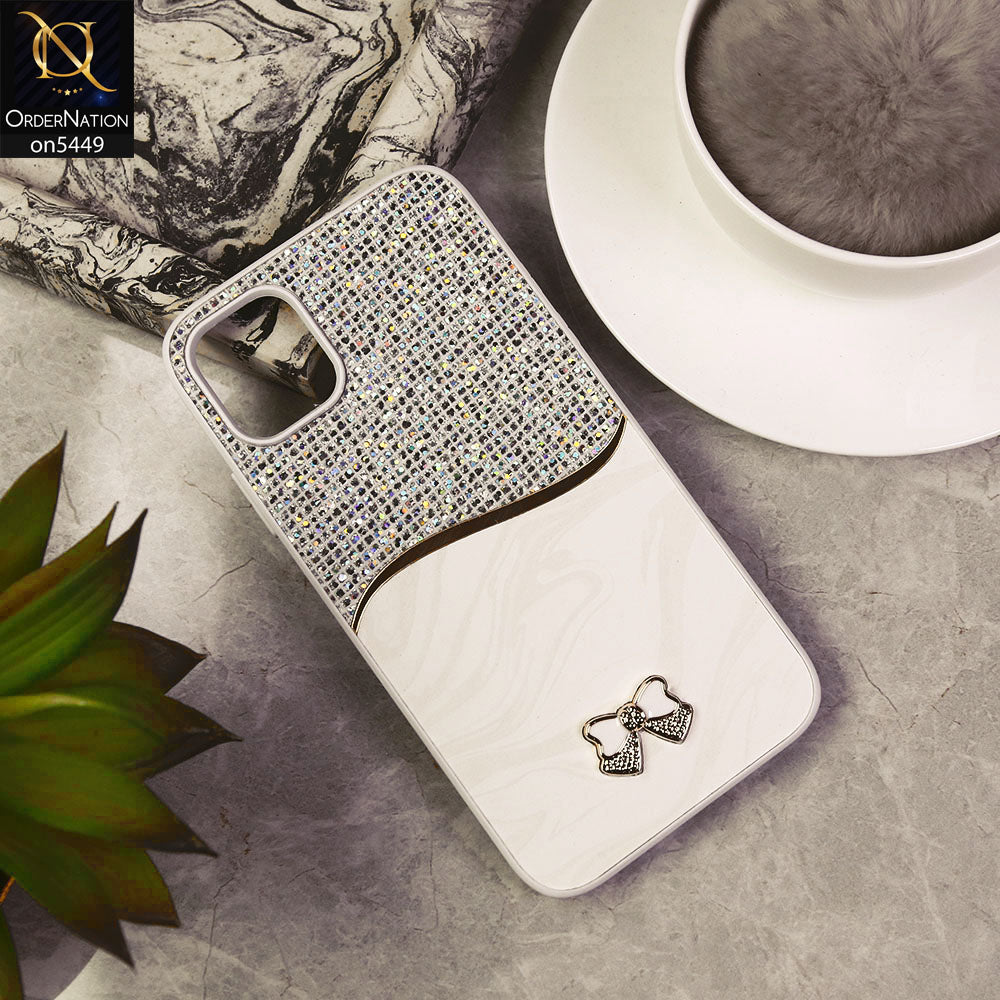 iPhone 11   Cover - White - Shiny Glitter Bling Texture Soft Case