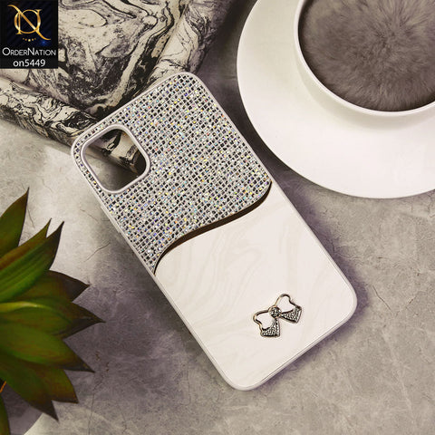 iPhone 11   Cover - White - Shiny Glitter Bling Texture Soft Case