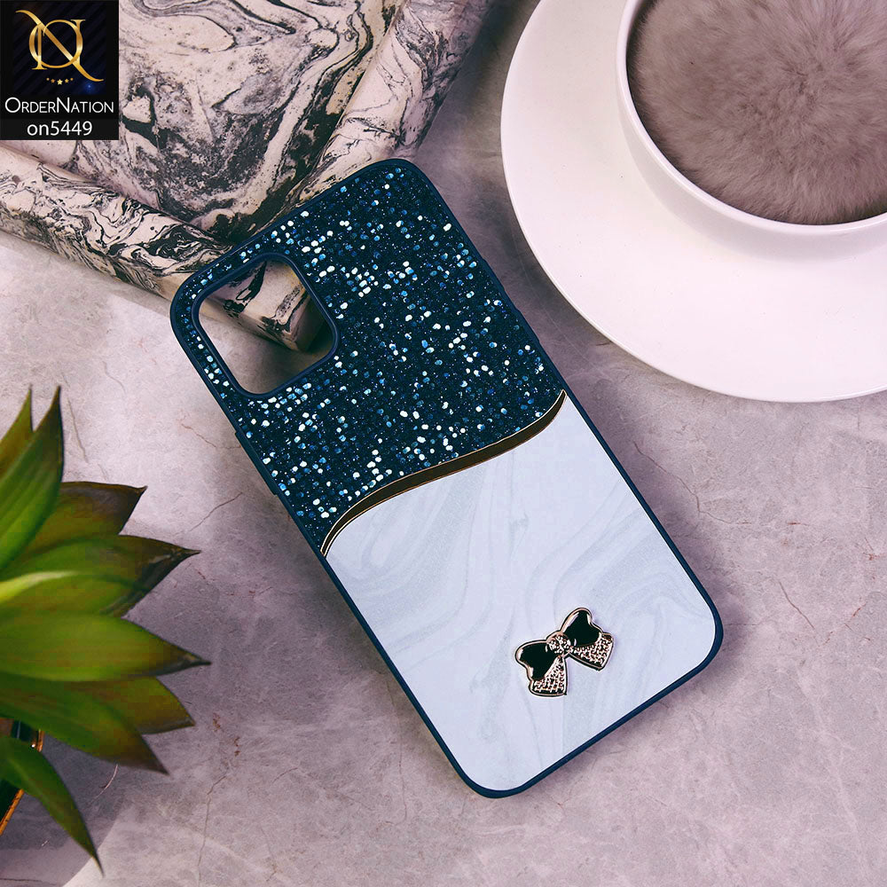 iPhone 12 Pro Cover - Blue - Shiny Glitter Bling Texture Soft Case