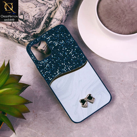 iPhone 12  Cover - Blue - Shiny Glitter Bling Texture Soft Case