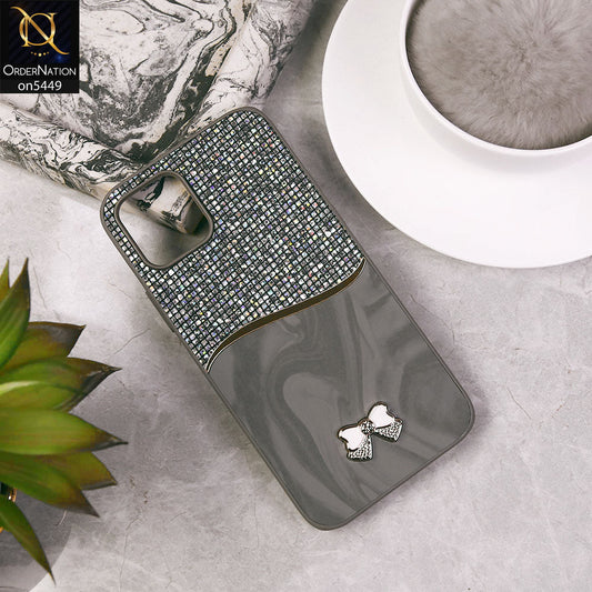 iPhone 12  Cover - Gray - Shiny Glitter Bling Texture Soft Case