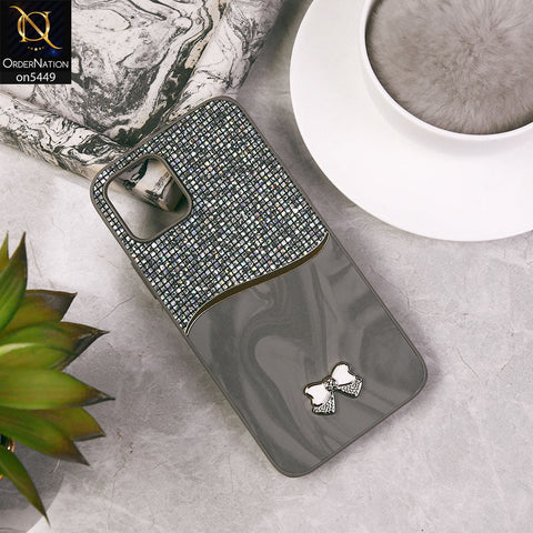 iPhone 12  Cover - Gray - Shiny Glitter Bling Texture Soft Case