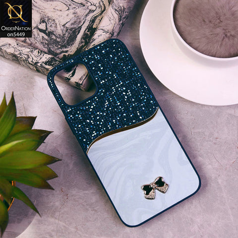 iPhone 12 Pro Max Cover - Blue - Shiny Glitter Bling Texture Soft Case