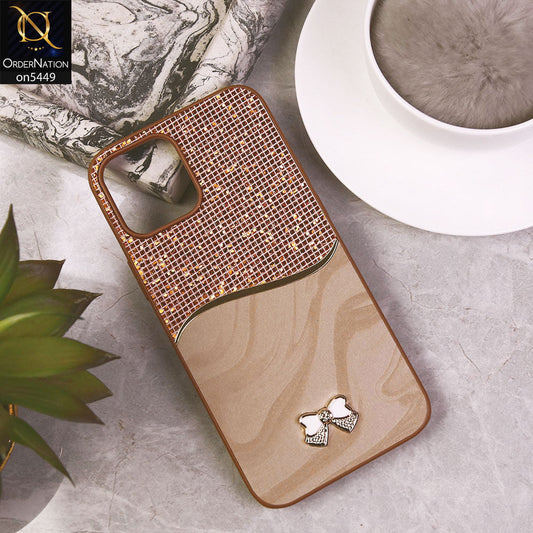 iPhone 12 Pro Max Cover - Brown - Shiny Glitter Bling Texture Soft Case