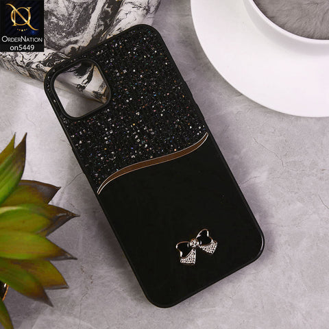 iPhone 13 Cover - Black - Shiny Glitter Bling Texture Soft Case