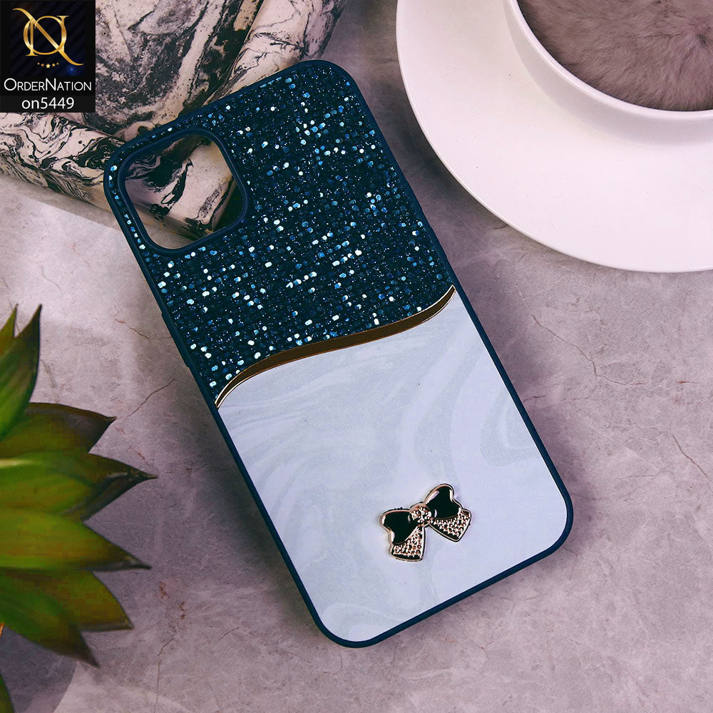 iPhone 13 Cover - Blue - Shiny Glitter Bling Texture Soft Case