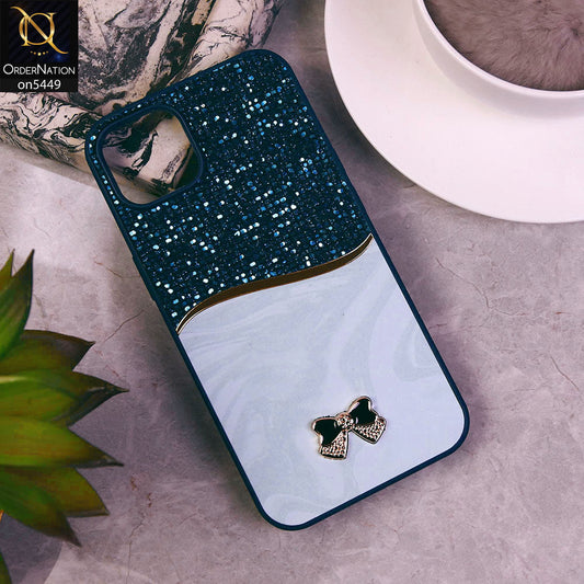 iPhone 13 Cover - Blue - Shiny Glitter Bling Texture Soft Case