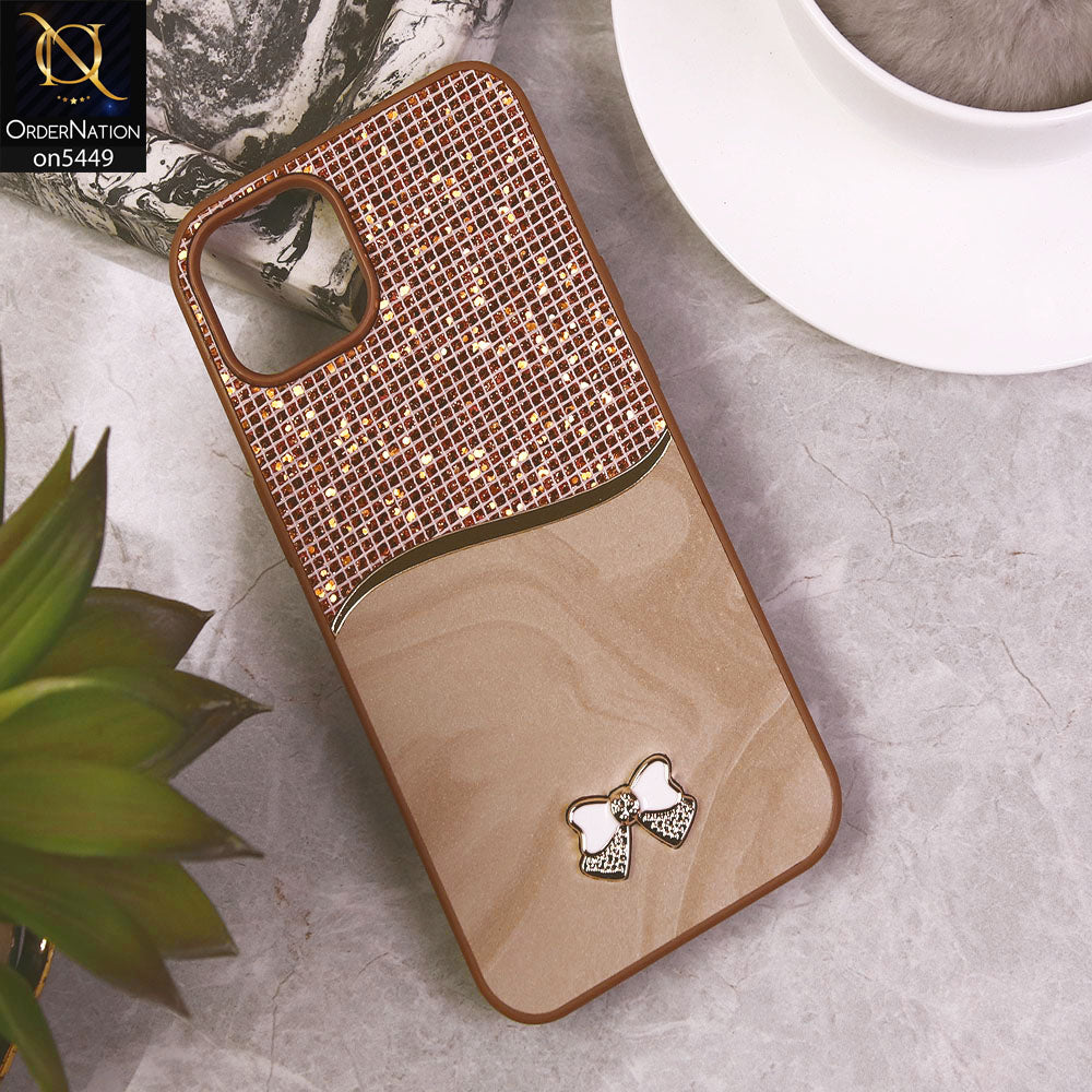 iPhone 13 Cover - Brown - Shiny Glitter Bling Texture Soft Case
