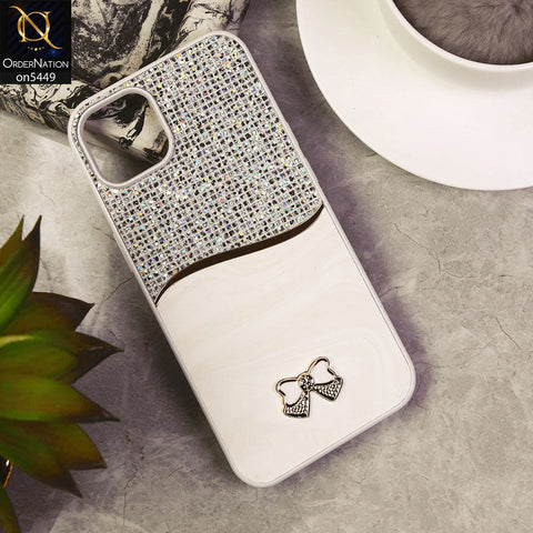 iPhone 13 Cover - White - Shiny Glitter Bling Texture Soft Case