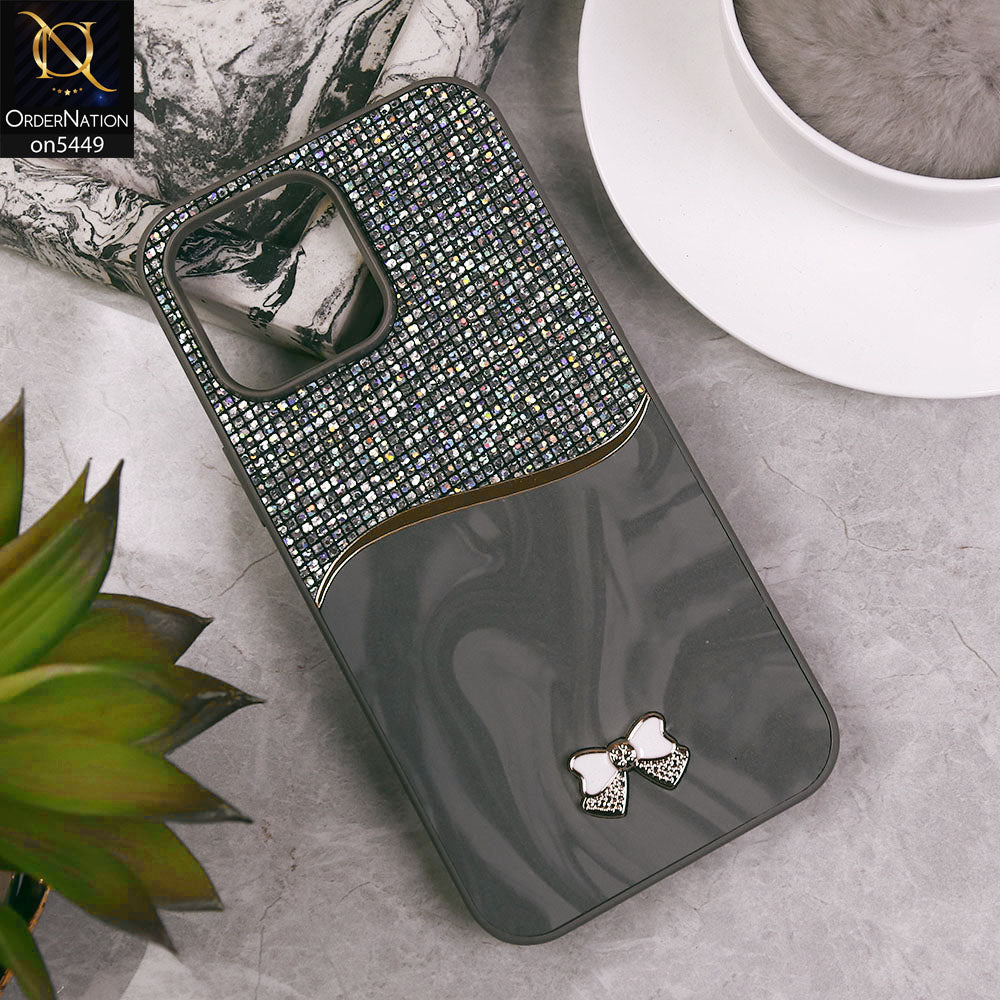 iPhone 14 Pro Max Cover - Gray - Shiny Glitter Bling Texture Soft Case
