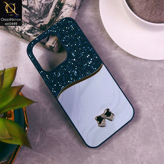 iPhone 15 Pro Cover - Blue - Shiny Glitter Bling Texture Soft Case