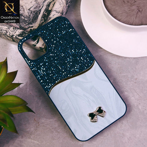 iPhone 15 Plus Cover - Blue - Shiny Glitter Bling Texture Soft Case