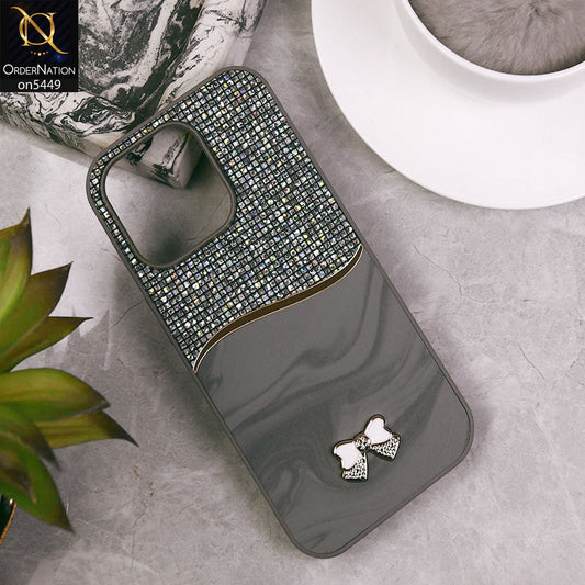 iPhone 15 Pro Max Cover - Gray - Shiny Glitter Bling Texture Soft Case