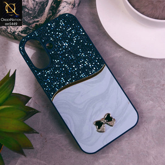 iPhone 16 Cover - Blue - Shiny Glitter Bling Texture Soft Case
