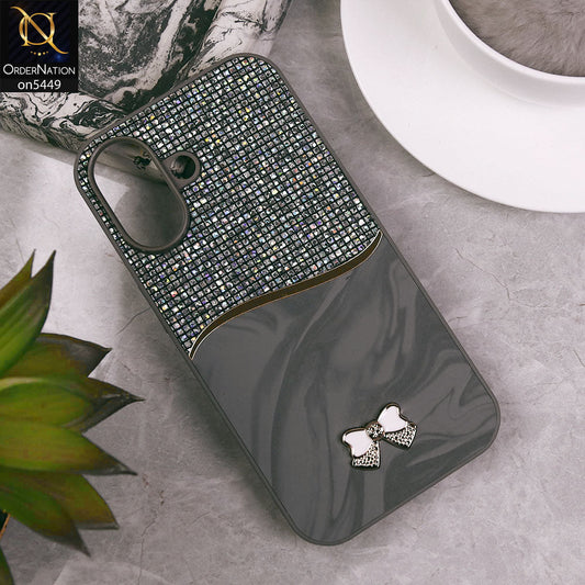 iPhone 16 Cover - Gray - Shiny Glitter Bling Texture Soft Case