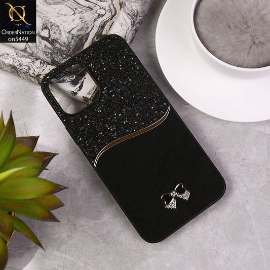 iPhone 16 Pro Max Cover - Black - Shiny Glitter Bling Texture Soft Case