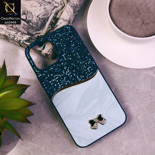 iPhone 16 Pro Max Cover - Blue - Shiny Glitter Bling Texture Soft Case