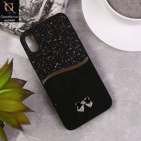iPhone XS / X  Cover - Black - Shiny Glitter Bling Texture Soft Case