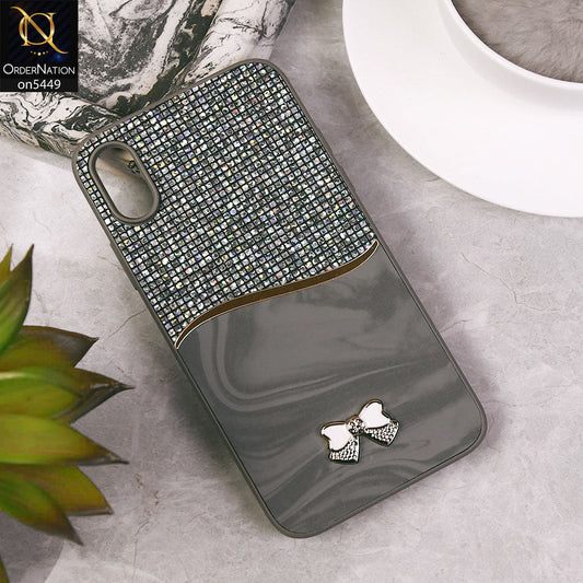 iPhone XS / X  Cover - Gray - Shiny Glitter Bling Texture Soft Case