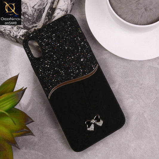 iPhone XS Max  Cover - Black - Shiny Glitter Bling Texture Soft Case
