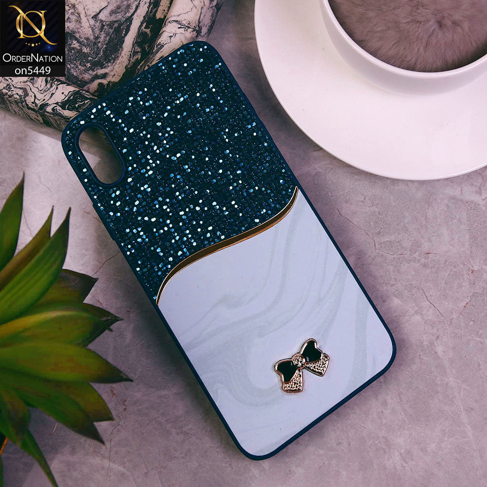 iPhone XS Max  Cover - Blue - Shiny Glitter Bling Texture Soft Case