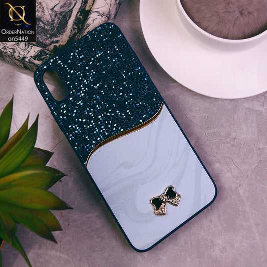 iPhone XS Max  Cover - Blue - Shiny Glitter Bling Texture Soft Case