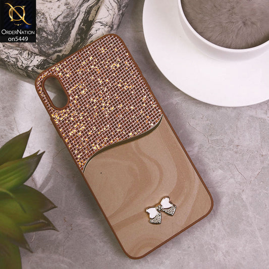 iPhone XS Max  Cover - Brown - Shiny Glitter Bling Texture Soft Case