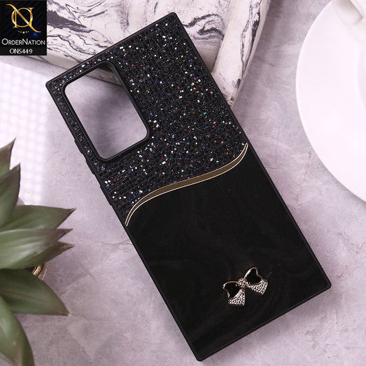 Samsung Galaxy Note 20 Ultra Cover - Black - Shiny Glitter Bling Texture Soft Case