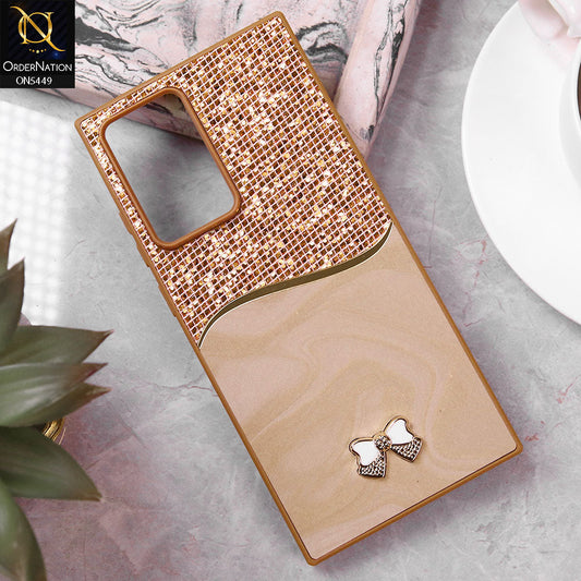 Samsung Galaxy Note 20 Ultra Cover - Brown - Shiny Glitter Bling Texture Soft Case