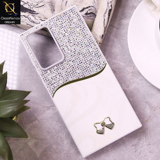 Samsung Galaxy Note 20 Ultra Cover - White - Shiny Glitter Bling Texture Soft Case