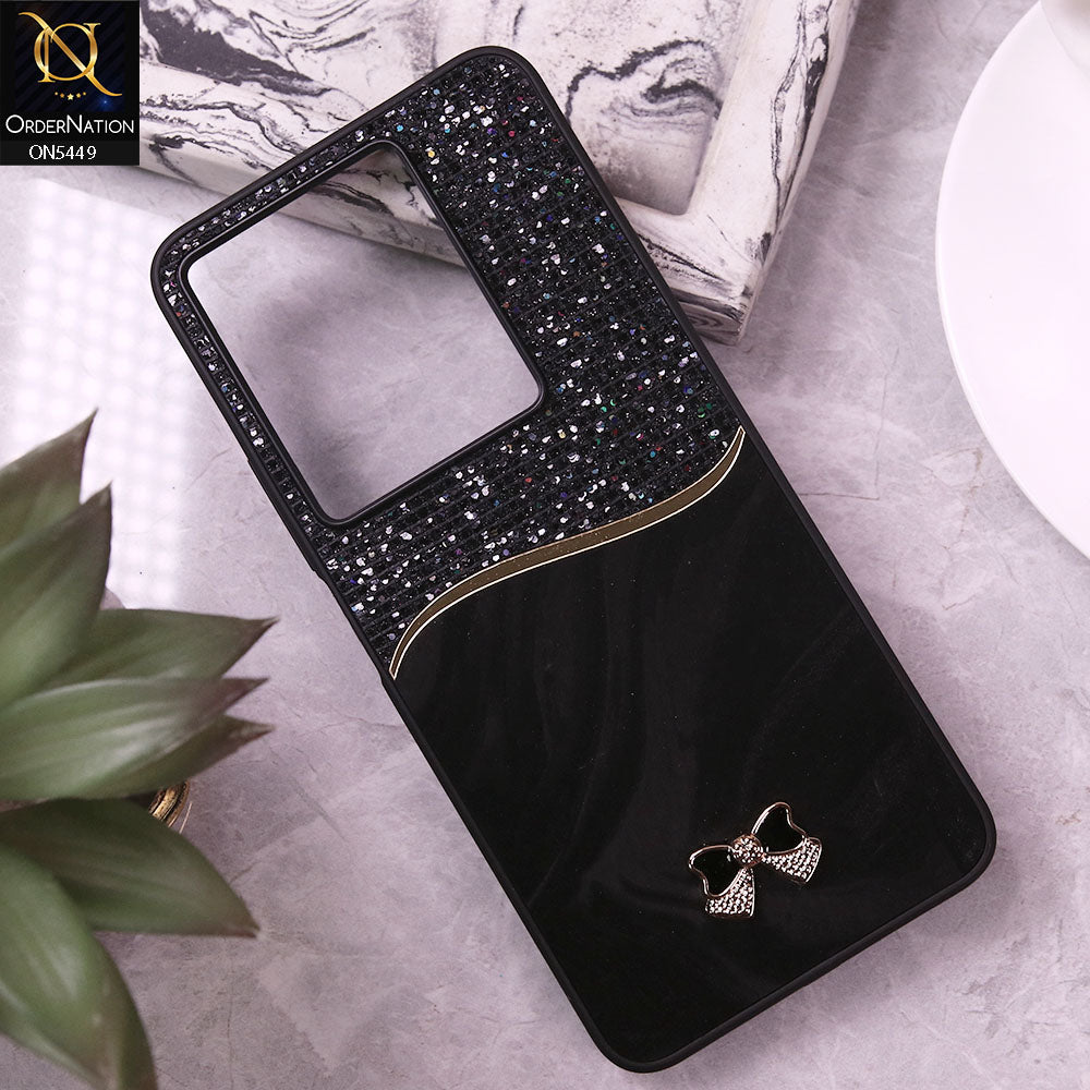 Infinix Note 30 Cover - Black - Shiny Glitter Bling Texture Soft Case