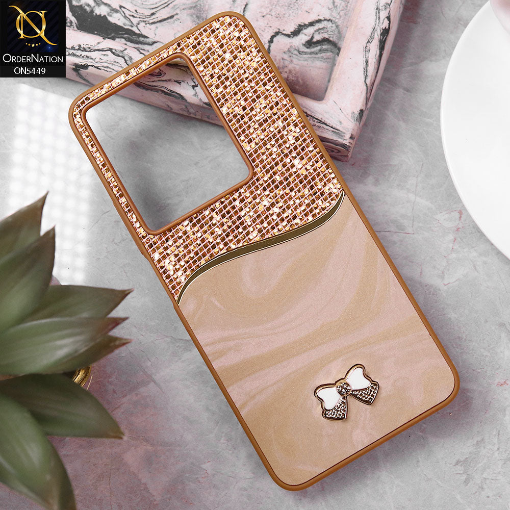Infinix Note 30 Cover - Brown - Shiny Glitter Bling Texture Soft Case