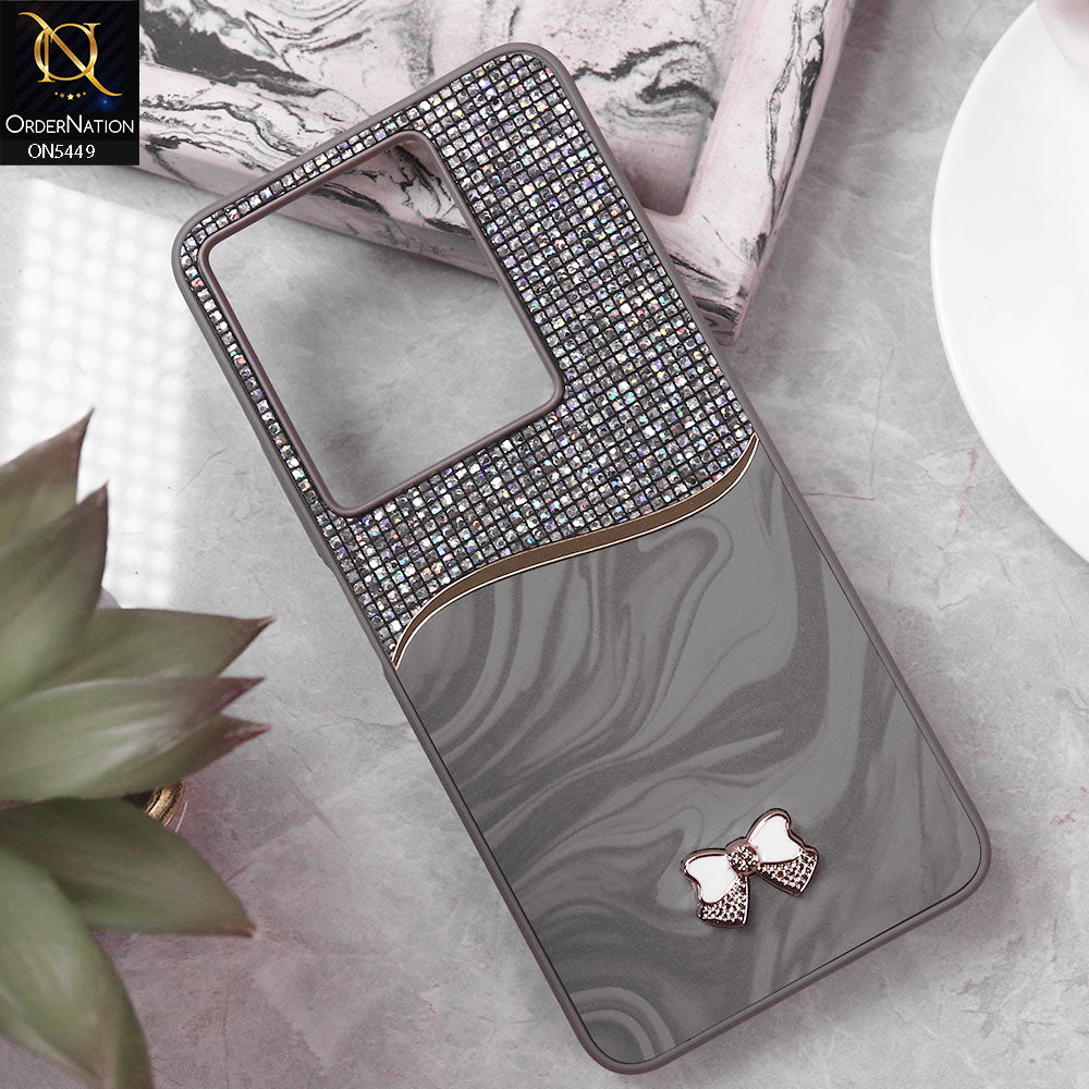 Infinix Note 30 Cover - Gray - Shiny Glitter Bling Texture Soft Case