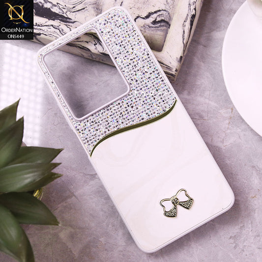 Infinix Note 30 Cover - White - Shiny Glitter Bling Texture Soft Case