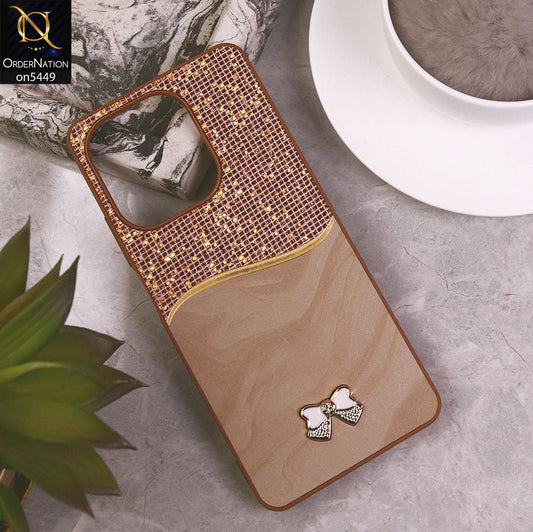 Oppo A5 Pro 5G  Cover - Brown - Shiny Glitter Bling Texture Soft Case