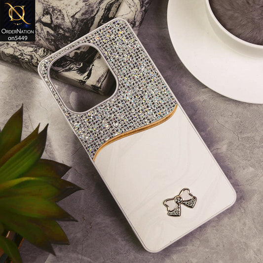 Oppo A5 Pro 5G  Cover - White - Shiny Glitter Bling Texture Soft Case