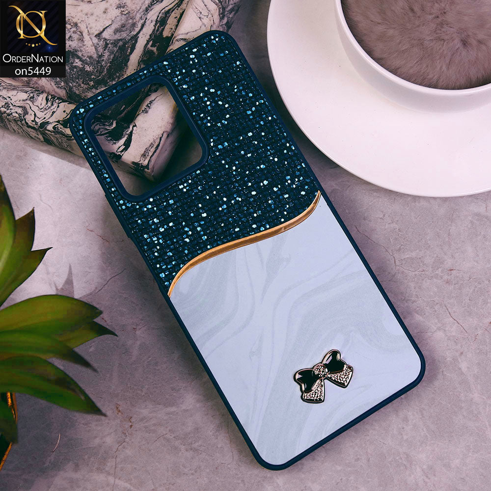 Realme Note 50  Cover - Blue - Shiny Glitter Bling Texture Soft Case