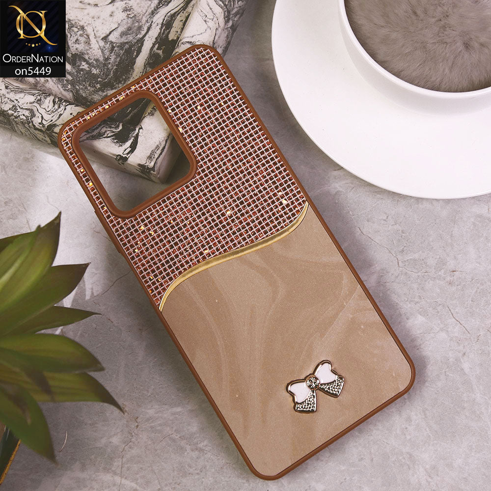 Realme C53  Cover - Brown - Shiny Glitter Bling Texture Soft Case